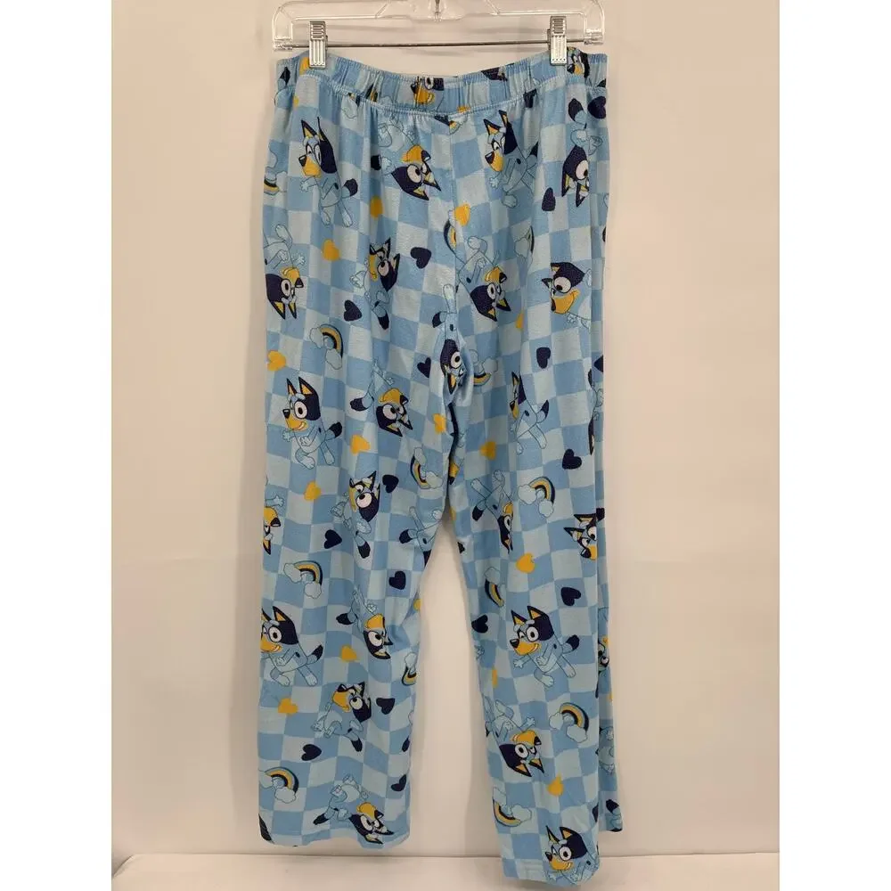 Bluey Cartoon Bandit Blue Elastic Waist Lounge Pants Women's L 12/14